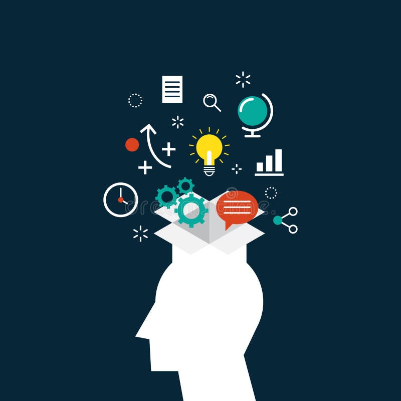 Vectorillustratie van het concept creatief idee, inspiratieproces royalty-vrije illustratie