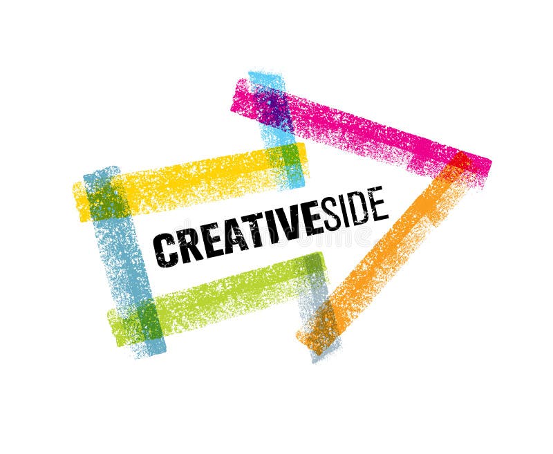 Creatief Zijaanzicht Kunst Kleurrijke Pijl Vector Ontwerpelement stock illustratie