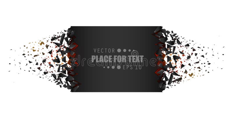 Creatieve vectorillustratie van lege die banner met explosie, puin op transparante achtergrond wordt geïsoleerd Het ontwerp van d vector illustratie Creatieve vectorillustratie van lege die banner met explosie, puin op transparante achtergrond wordt geïsoleerd Het ontwerp van d vector illustratie