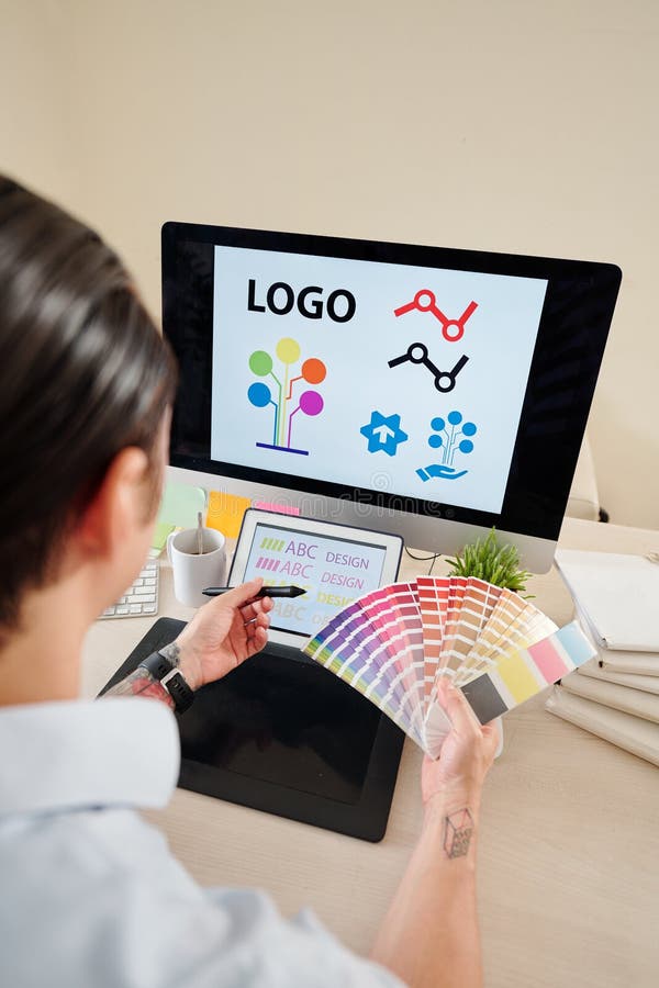 Creating company logo stock photo. Image of office, expertise - 204765886