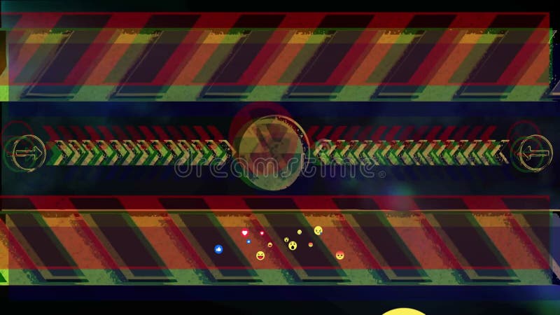 Creating dynamic abstract design, colorful geometric patterns and shapes in animation stock illustration