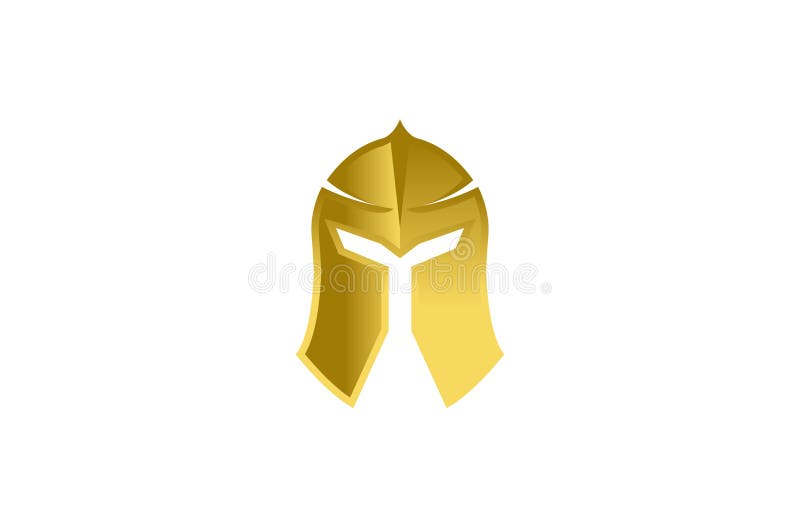 Creative Abstract Golden Warrior Helmet Logo royalty free illustration