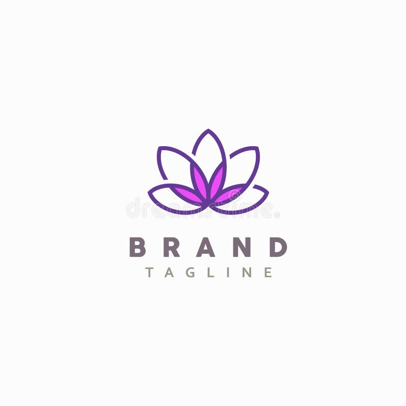 Creative Abstract Lotus Flower for Spa eller Yoga Logo Design Inspiration stock illustrationer