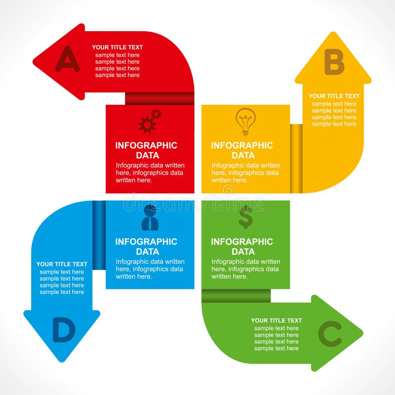 Creative arrow info-graphics design stock illustration