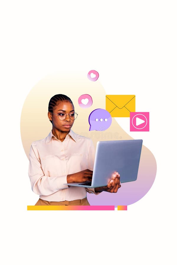 Creative artwork template sketch image 3D collage of feedback message conversation dialogue note letter envelope young stock image