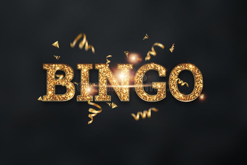 Creative Background, the Inscription Bingo in Gold Letters on a Dark