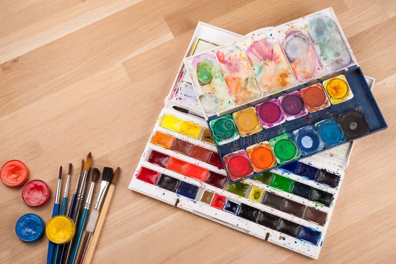 Creative Background Made of Art Tools for Painting Stock Image Image