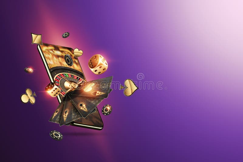 Creative Background, Online Casino, Smartphone with Playing Cards Roulette  and Chips, Black Gold Background. Internet Gambling Stock Illustration -  Illustration of call, luck: 197363177