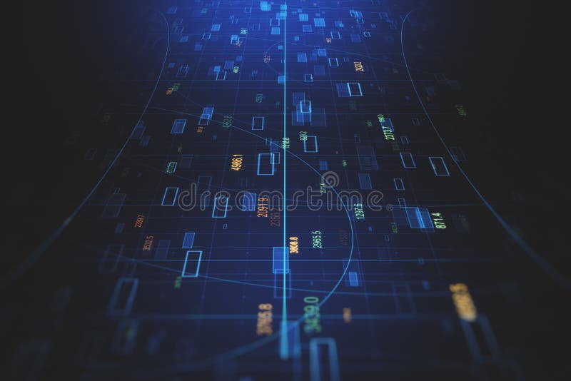 Creative big data texture. Creative big data text on bright tech texture. Information and science concept. 3D Rendering