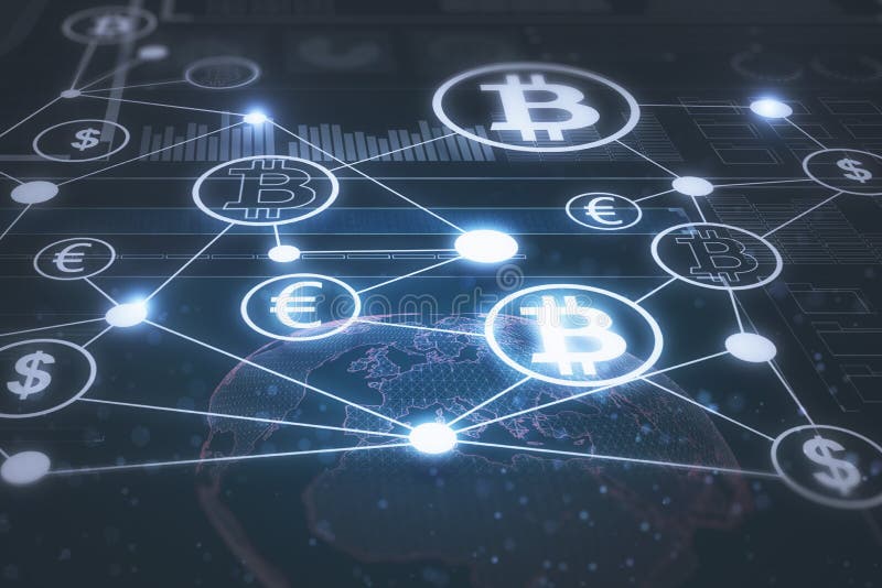 Creative blockchain backdrop royalty free illustration