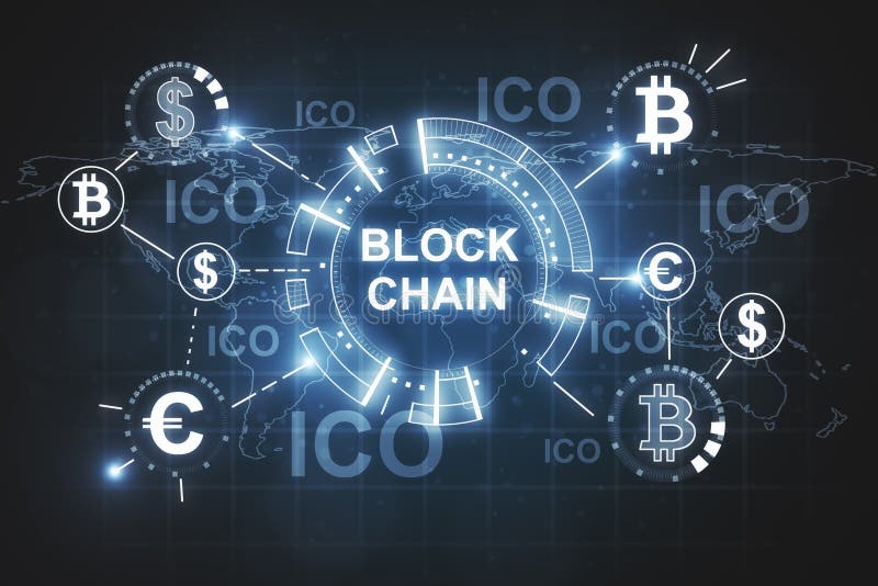 Creative blockchain backdrop vector illustration