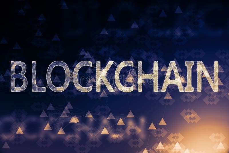 Creative blockchain backdrop stock illustration