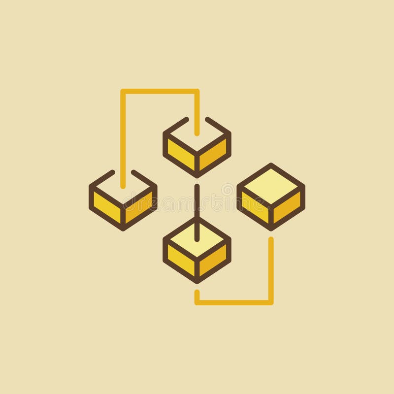 Creative blockchain colorful vector icon or sign royalty free illustration