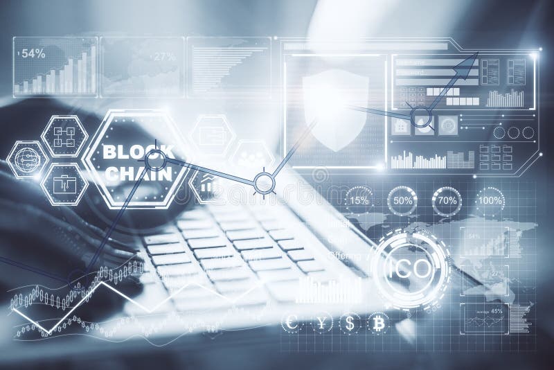 Creative blockchain texture vector illustration