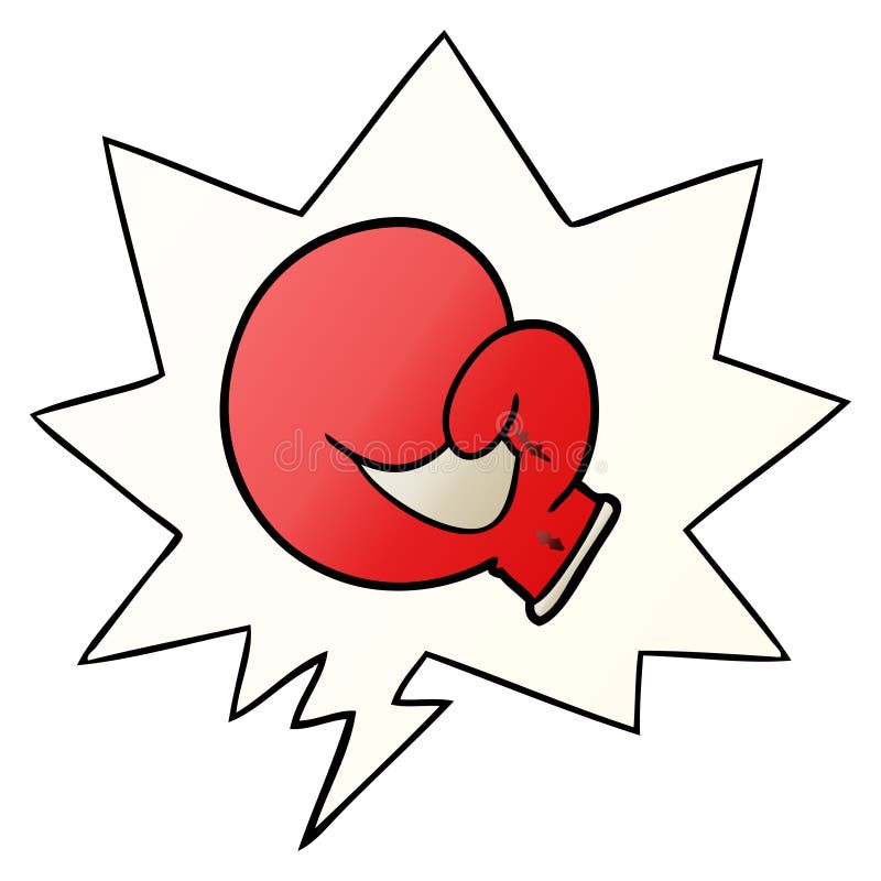 A Creative Boxing Glove Cartoon And Speech Bubble In Smooth Gradient