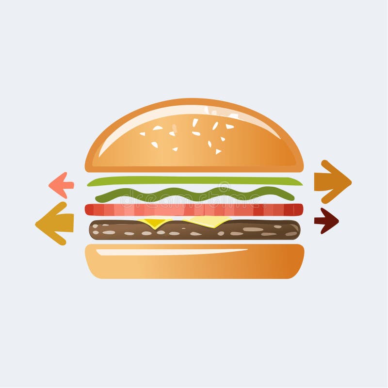 Creative Burger Assembly Infographic royalty free illustration