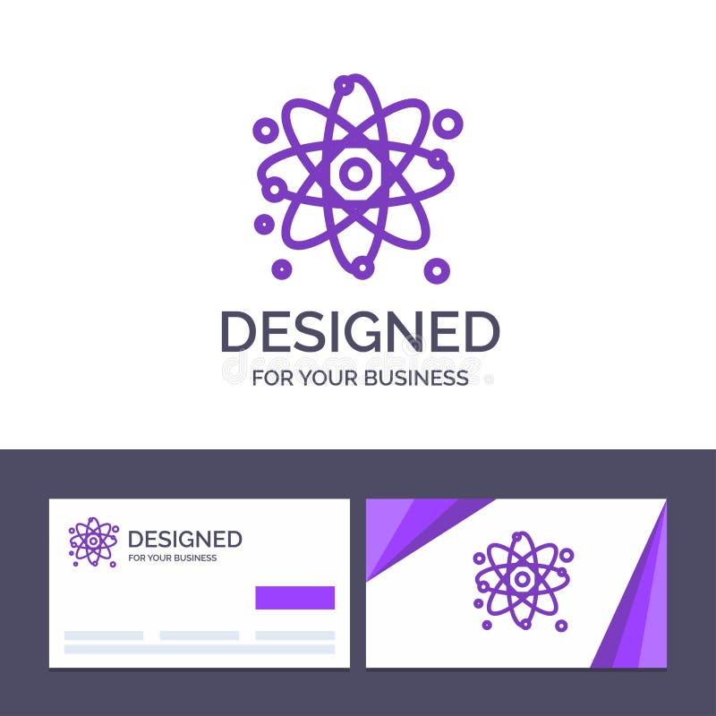 Creative Business Card and Logo template Atom, Particle, Molecule, Physics Vector Illustration stock illustration