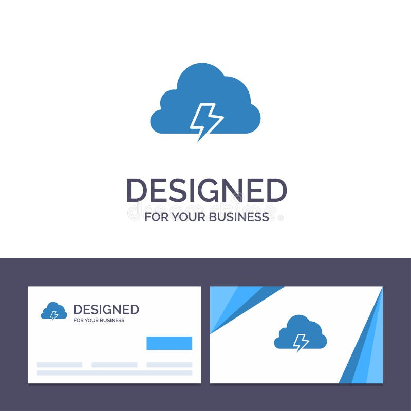 Creative Business Card and Logo template Power, Cloud, Nature, Spring, Sun Vector Illustration stock illustration