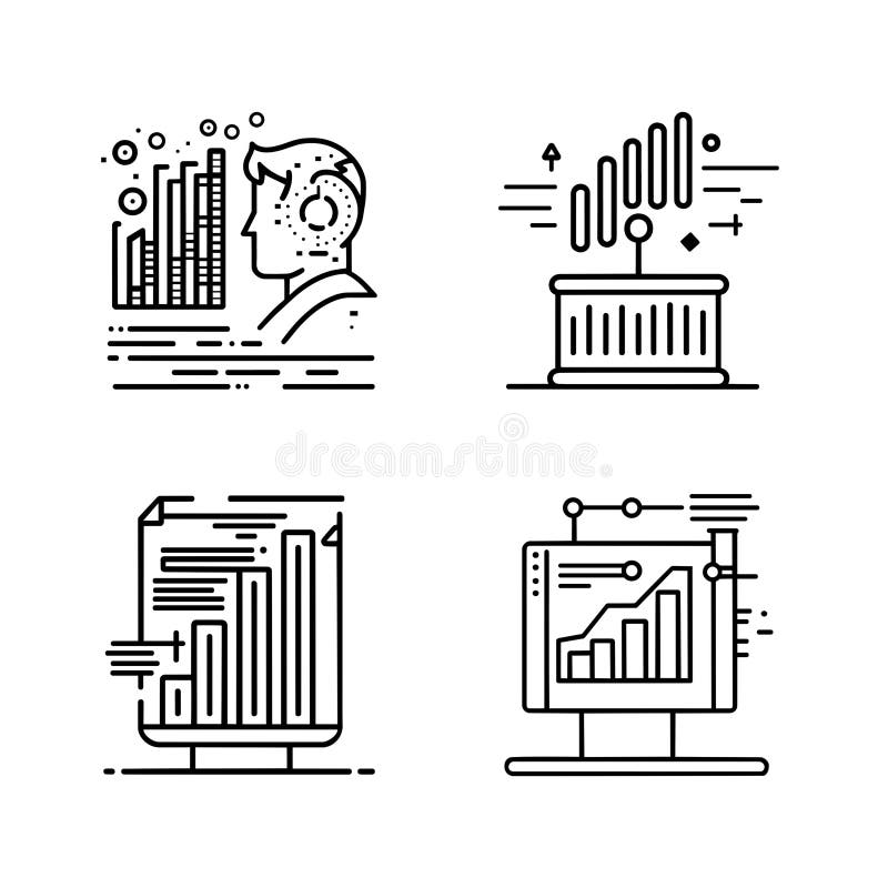 Creative business innovation icon set stock illustration