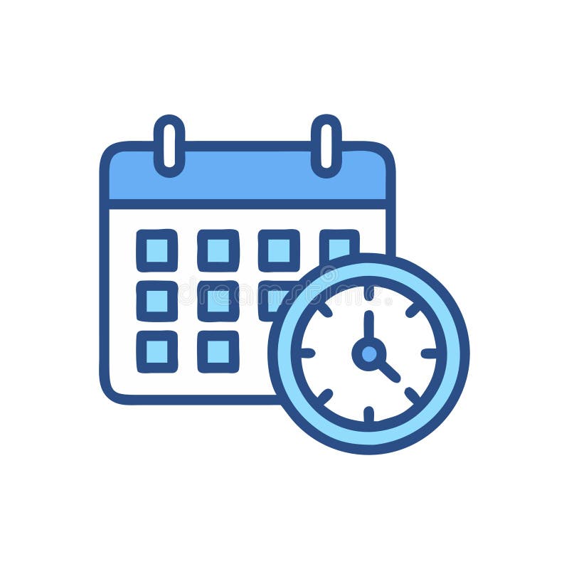 Creative Calendar Clock Design Icon stock illustration
