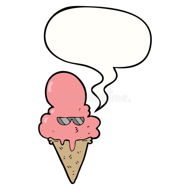 Ice Cream Cone Food Cute Cartoon Speech Bubble Balloon Talking Speaking  Drawing Illustration Retro Doodle Freehand Free Hand Drawn Quirky Art  Artwork Funny Character Wearing Sunglasses Stock Illustrations – 6 Ice Cream