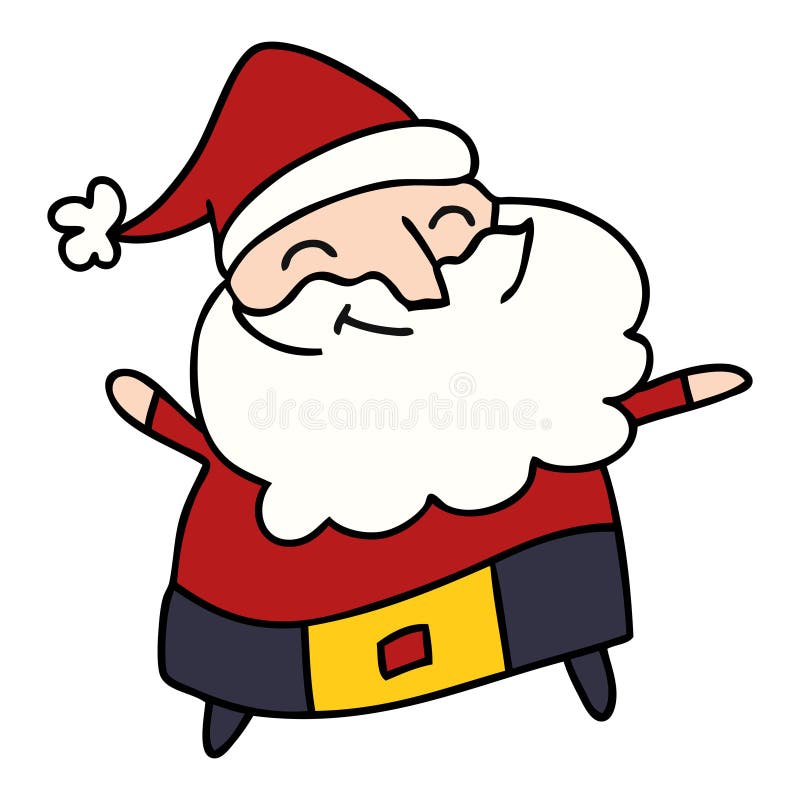 A creative cartoon of a jolly father christmas