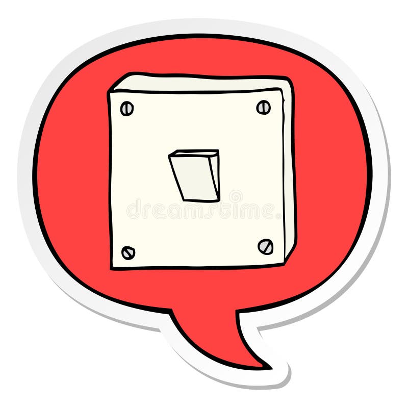 A creative cartoon light switch and speech bubble sticker