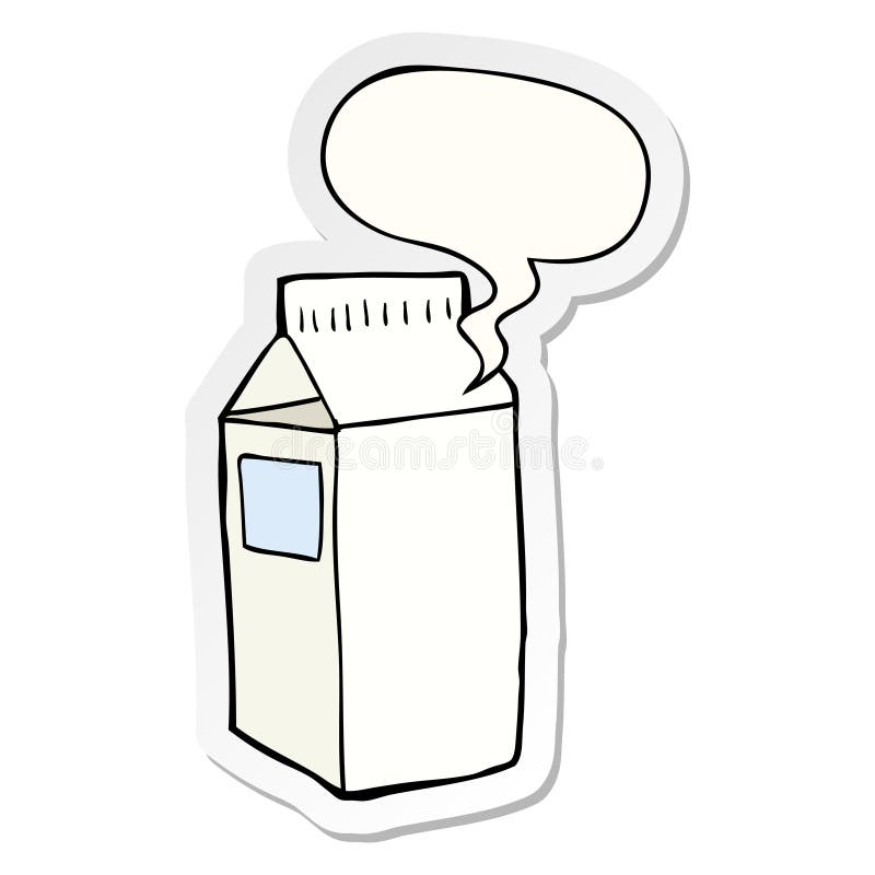 A Creative Cartoon Milk Carton and Speech Bubble Sticker Stock Vector -  Illustration of retro, speaking: 151835069