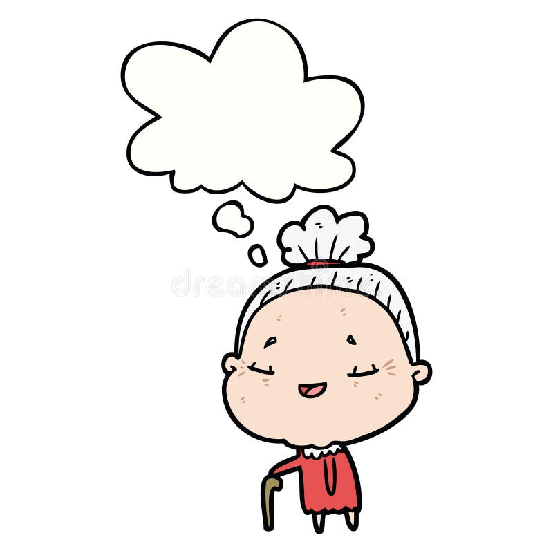 wallpapers Old Women Cartoon Drawing a creative cartoon old lady and thought