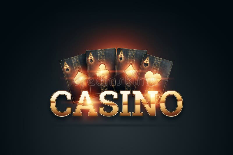Creative Casino Background, Inscription Casino in Gold Letters Playing  Cards Roulette on a Dark Background. Flyer. Gambling Stock Illustration -  Illustration of poker, gaming: 197362135