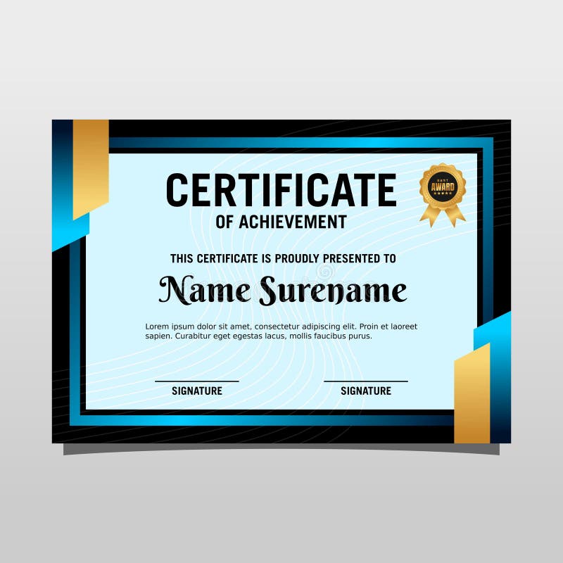 Creative Certificate of Appreciation Award Template with Luxury and Modern Pattern. Vector