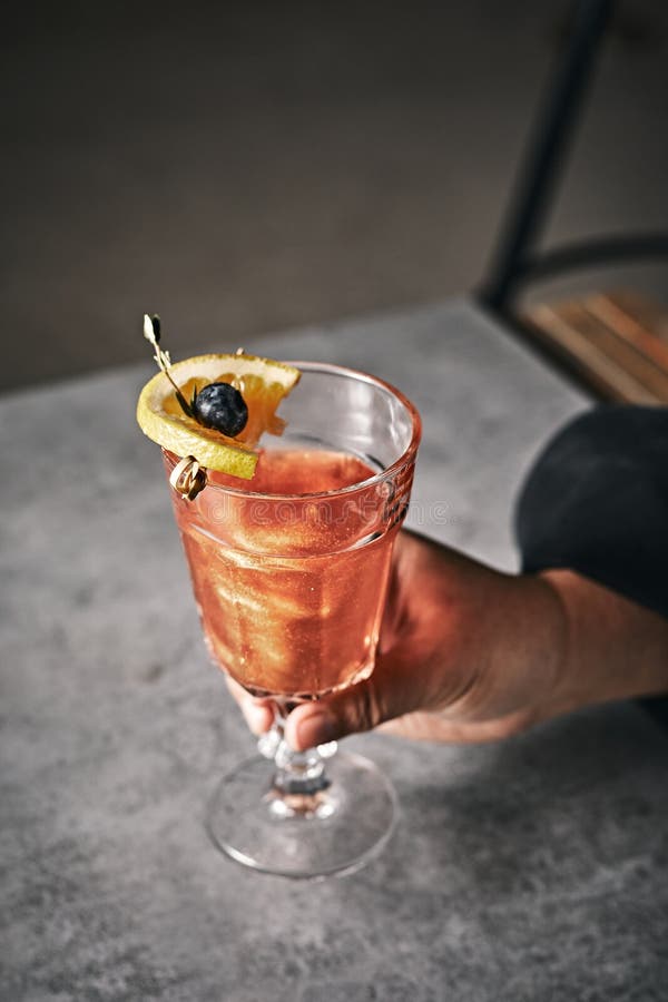 Creative Cocktail with Orange Juice Stock Image Image of refreshing, closeup 265409257