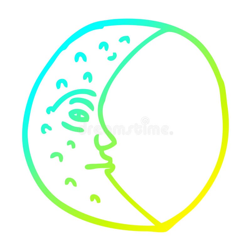 Crescent Moon Face Cartoon Cold Line Gradient Spectrum Doodle Drawing Simple  Art Illustration Hand Drawn Scribble Funny Crazy Stock Illustrations – 2  Crescent Moon Face Cartoon Cold Line Gradient Spectrum Doodle Drawing