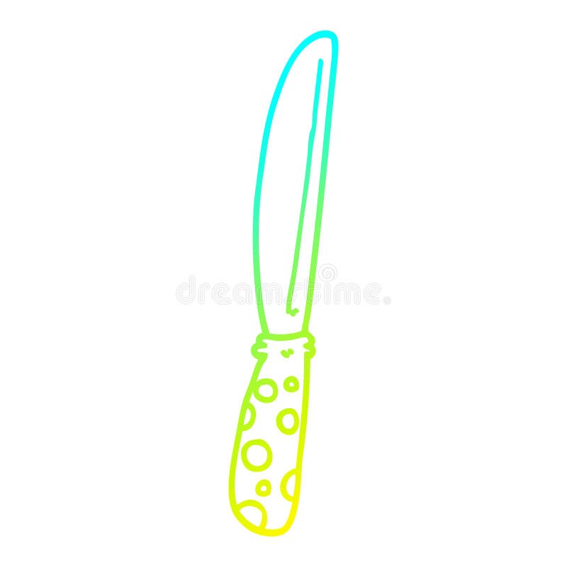 A creative cold gradient line drawing cartoon knife