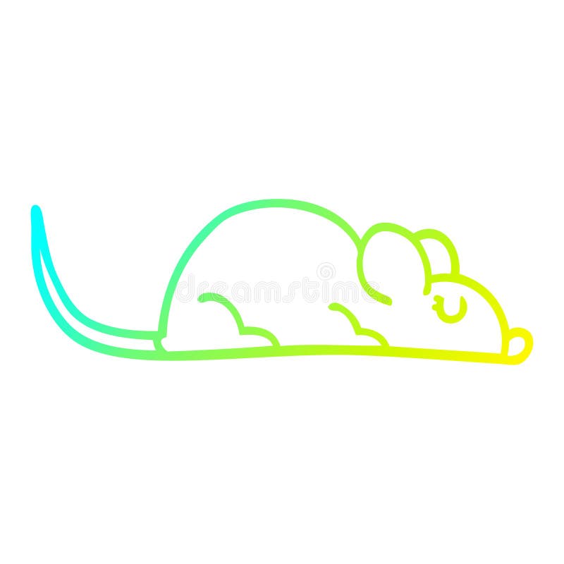 A creative cold gradient line drawing cartoon little mouse