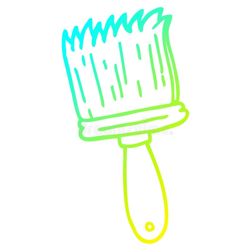 A creative cold gradient line drawing cartoon paint brush