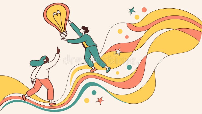 Creative Collaboration Idea Generation Concept Vector, vector design Generative AI royalty free illustration