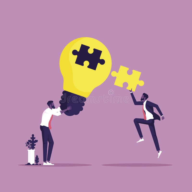 Creative collaboration for ideas or solutions concept stock illustration