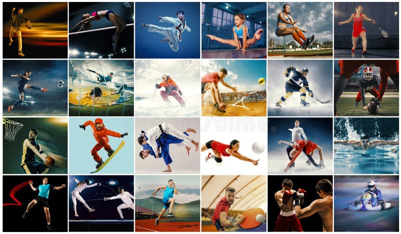 Creative collage made with different kinds of sport