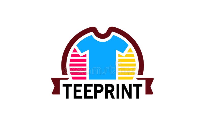 Creative Colorful Unique tee shirt Design Logo stock illustration
