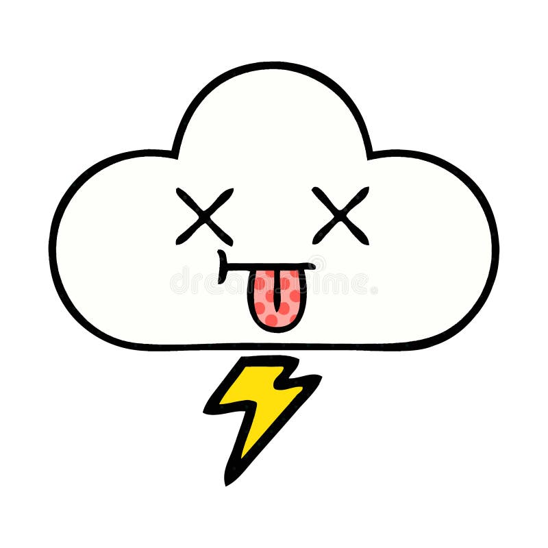 A Creative Comic Book Style Cartoon Thunder Cloud Stock Vector ...