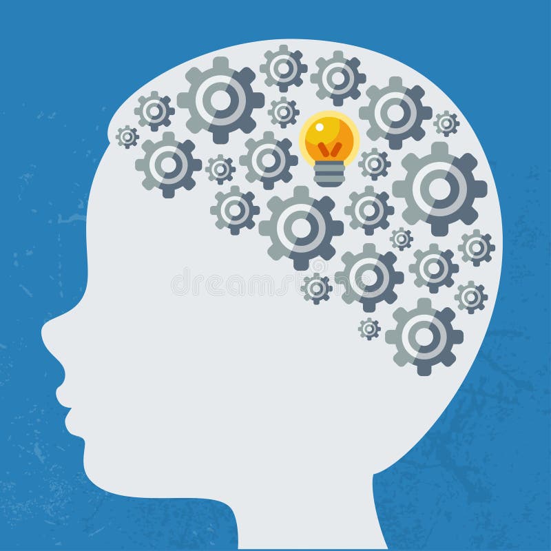 Creative concept of the human brain, vector stock illustration