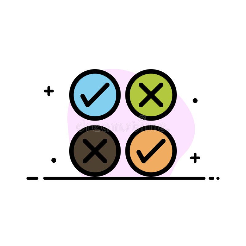 Creative, Cross, Design, Tick Business Flat Line Filled Icon Vector Banner Template vector illustration.