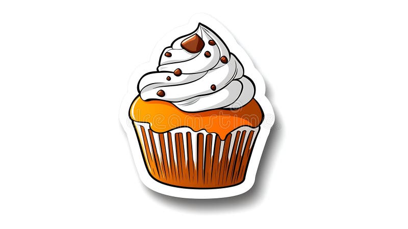 Creative Cupcake Sticker Design for Fun Decor stock illustration