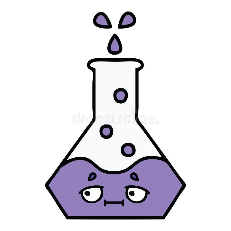 A creative cute cartoon science beaker