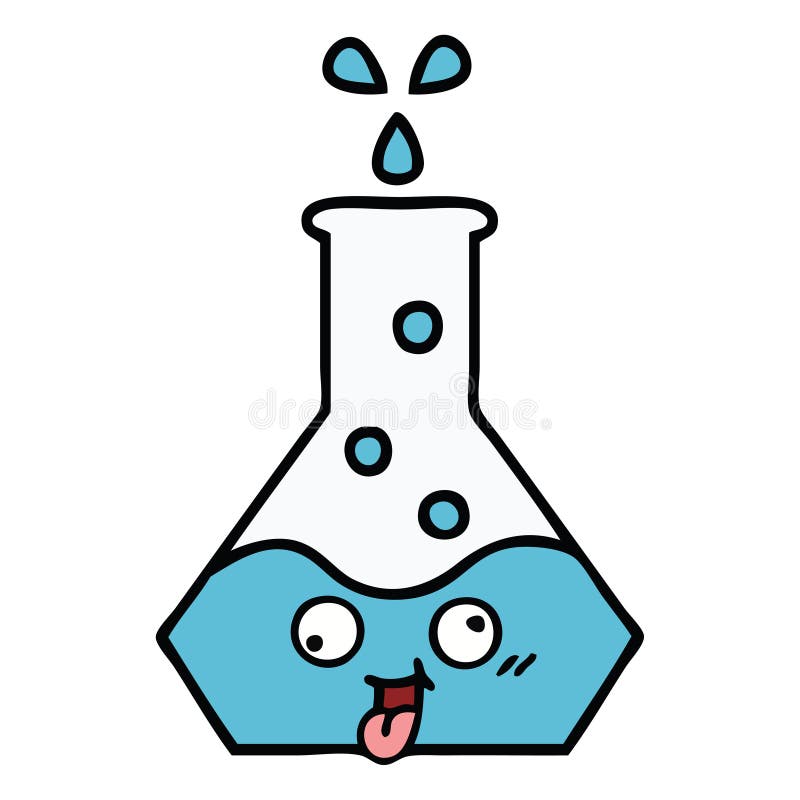 A creative cute cartoon science beaker