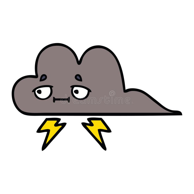 Cartoon storm cloud stock vector. Illustration of lightning - 30141903