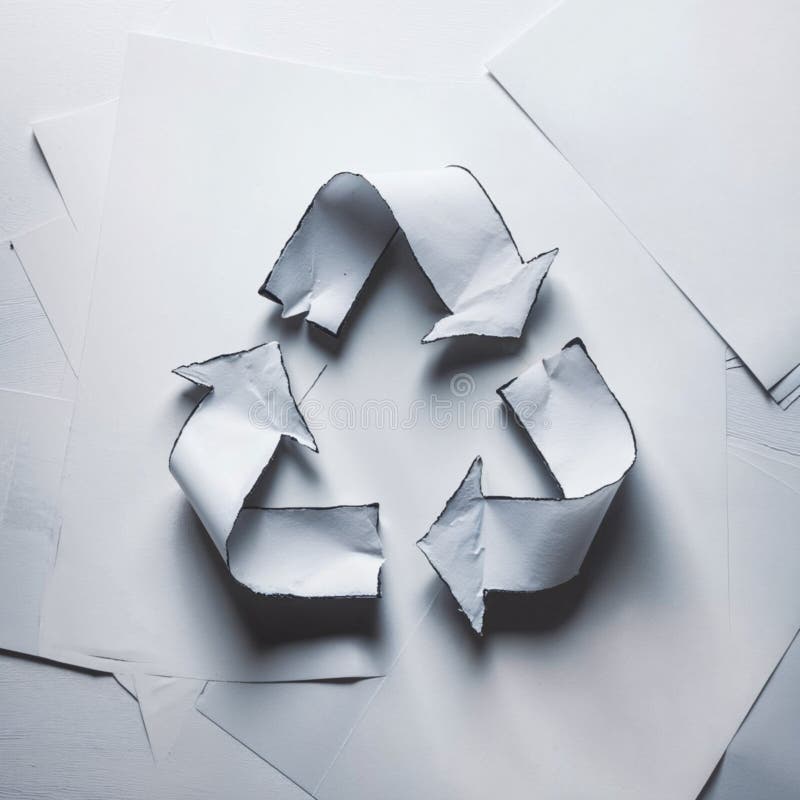 Creative 3D conceptual recycling icon showcasing symbolic recycle arrows royalty free illustration