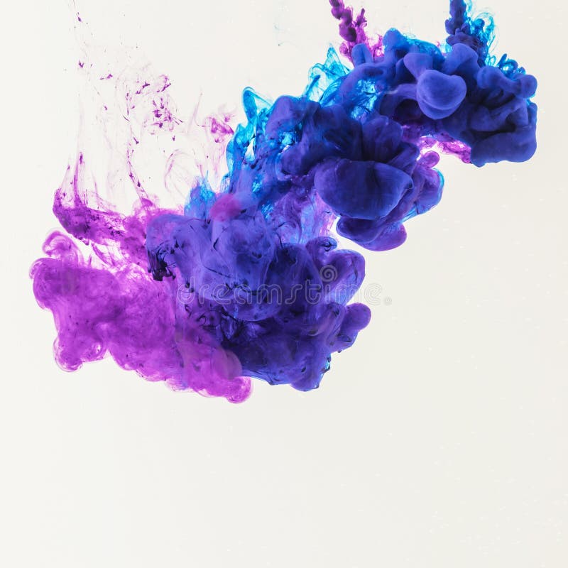 Creative Design with Blue and Purple Smoke, Isolated on White Stock ...