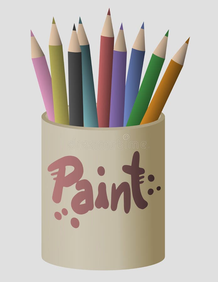 Colorful paint pencil stock vector. Illustration of abstract 30080861